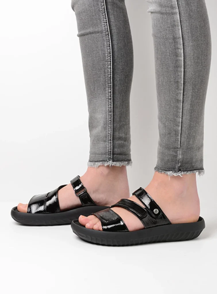 Wolky Slippers 00889 Sense Vegan 96000 zwart vegan lak