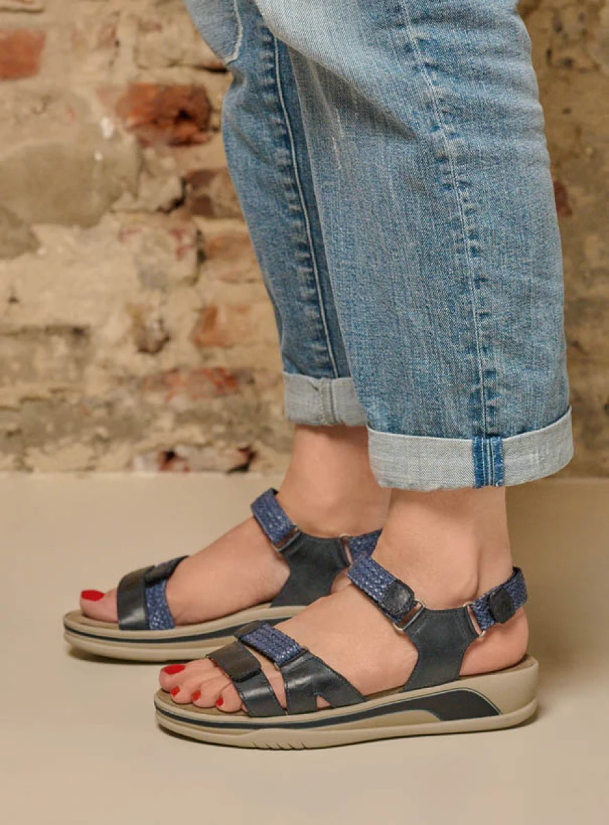 Wolky Sandalen 01056 Acula 31870 blauw leer