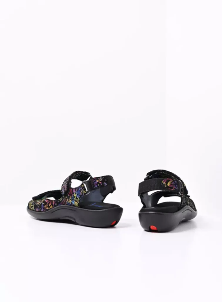 Wolky Sandalen 01300 Salvia 47999 zwart/multi flower nubuck