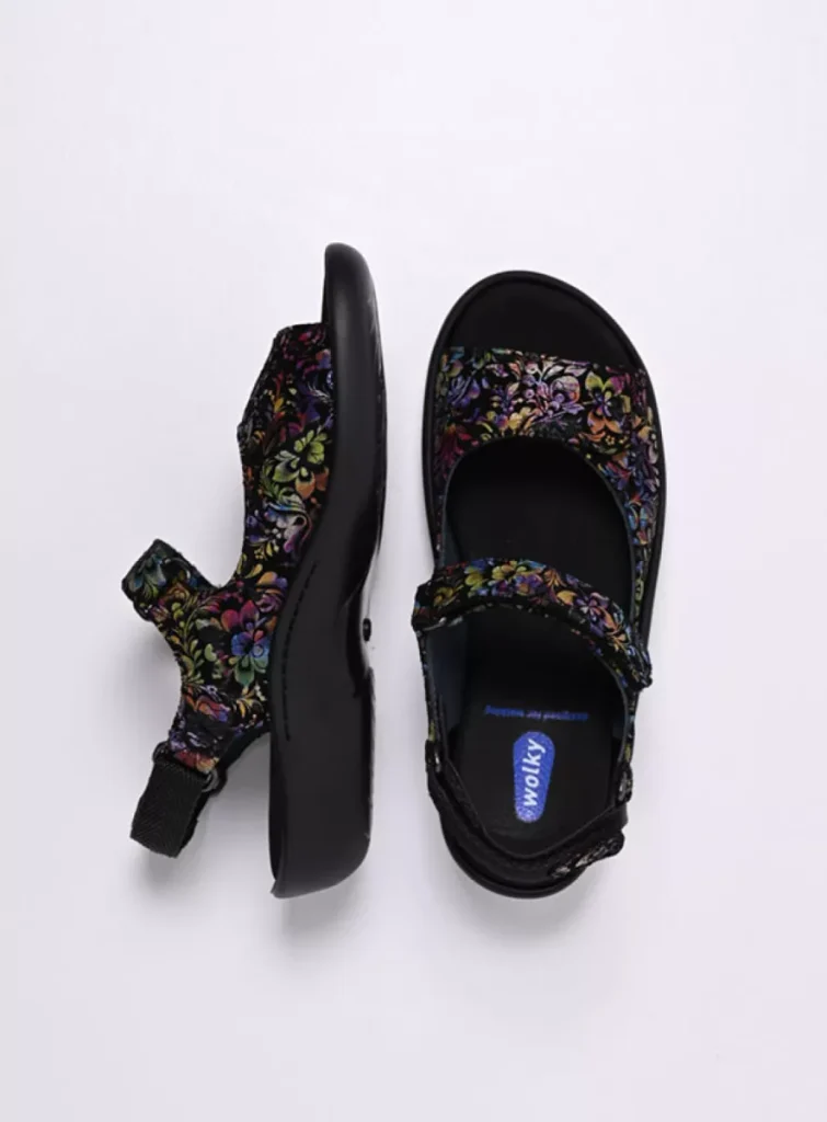 Wolky Sandalen 01300 Salvia 47999 zwart/multi flower nubuck