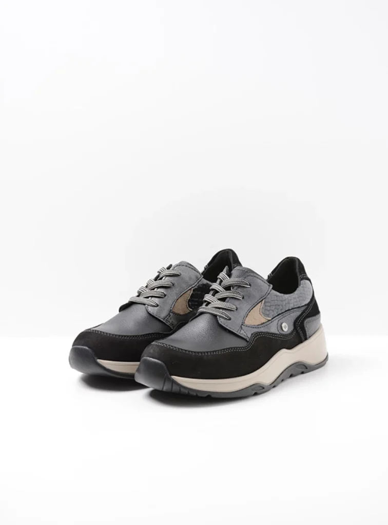 Wolky Sneakers 01580 Sappho 90001 zwart combi leer