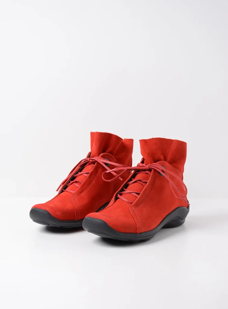 Wolky Hoge veterschoenen 01657 Diana 11505 donkerrood nubuck