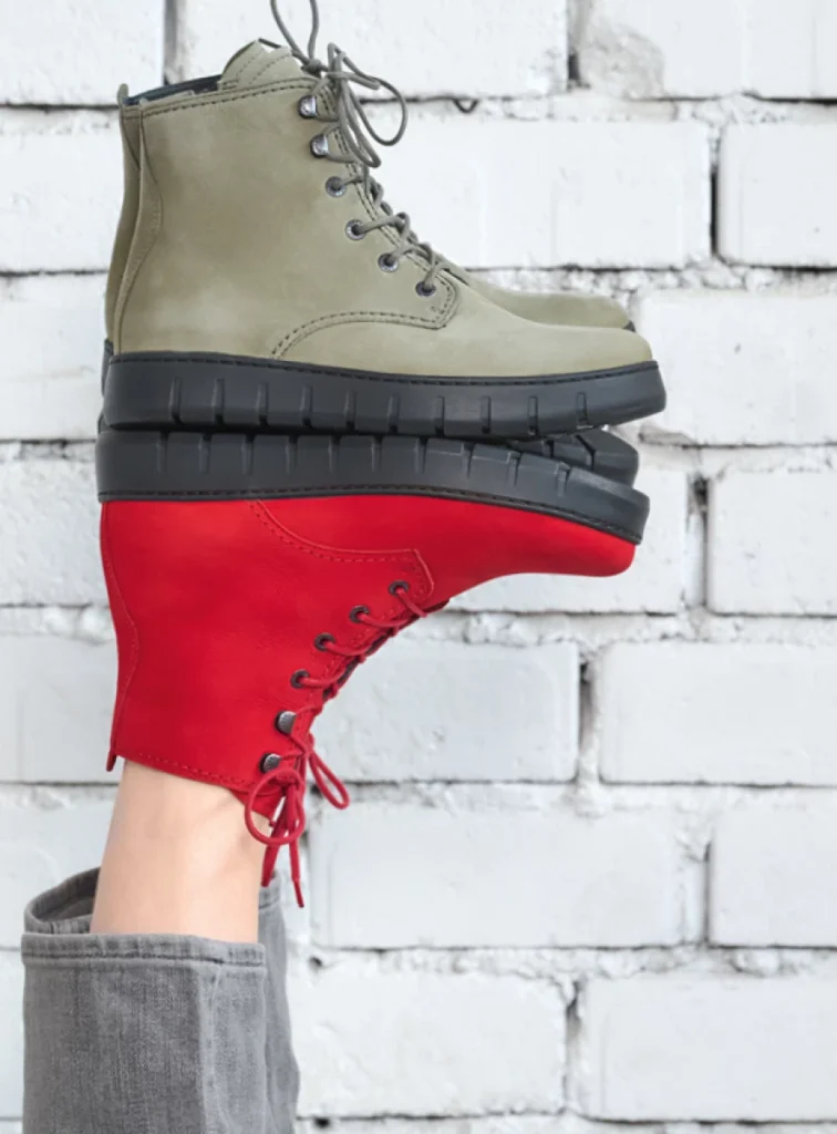 Wolky Hoge veterschoenen 02377 New Wave 10215 grijsgroen nubuck