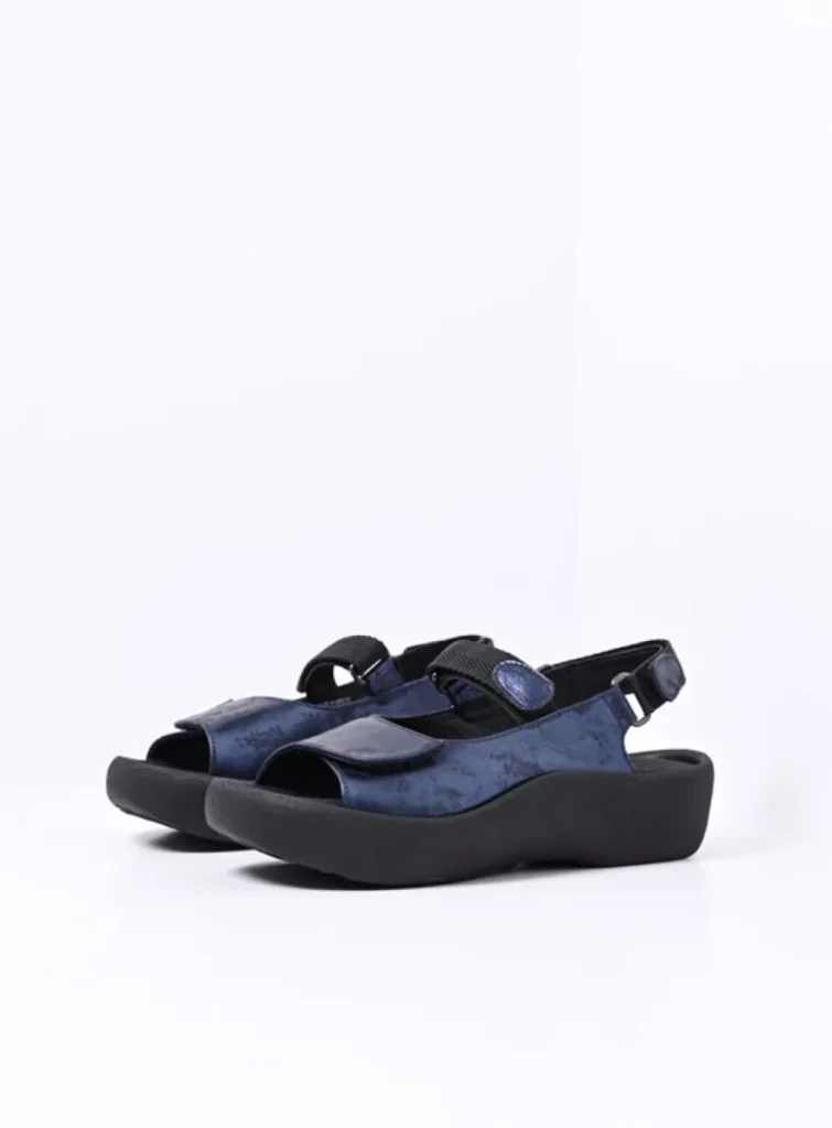 Wolky Sandalen 03204 Jewel 10823 marineblauw metallic nubuck