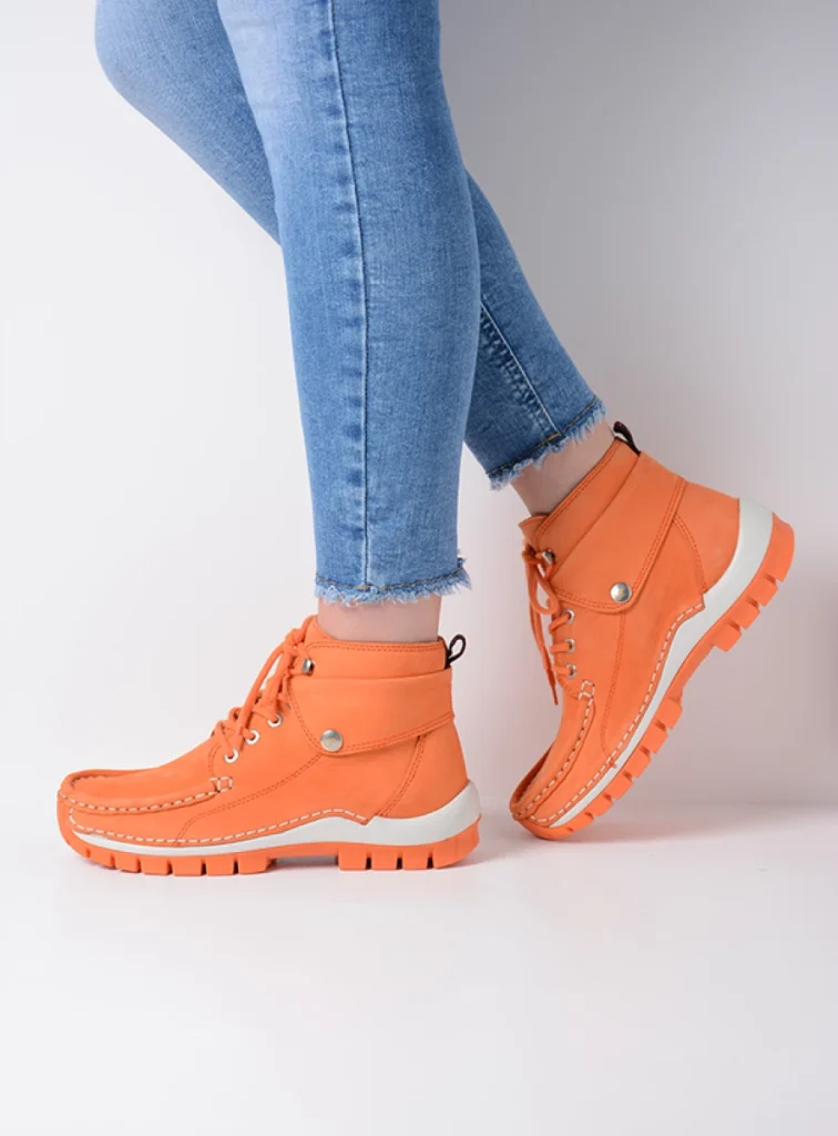 Wolky Hoge veterschoenen 04700 Jump Summer 10557 oranje nubuck