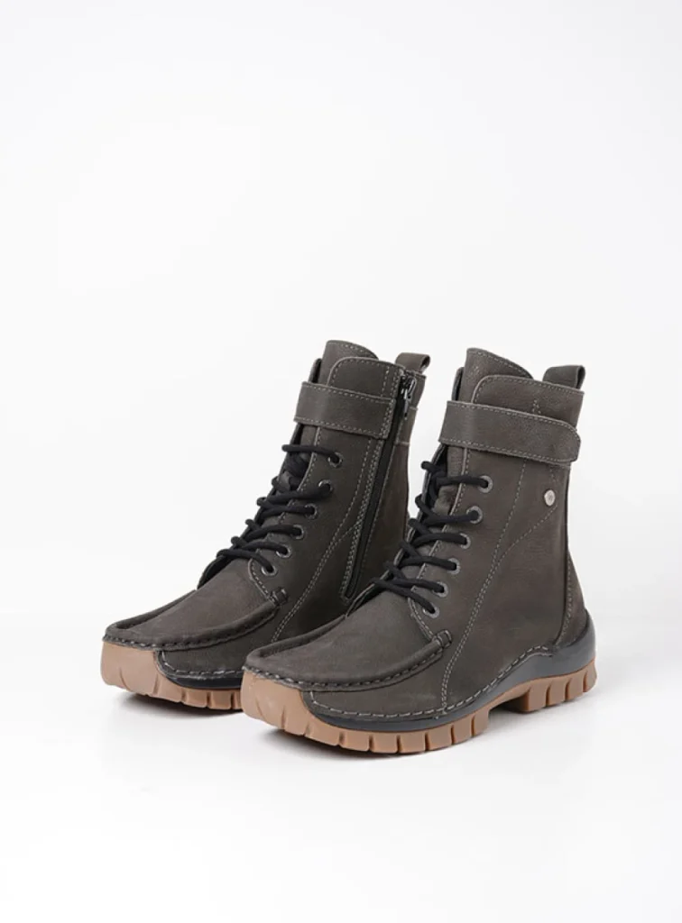 Wolky Hoge veterschoenen 04738 Reach 11301 asfalt nubuck