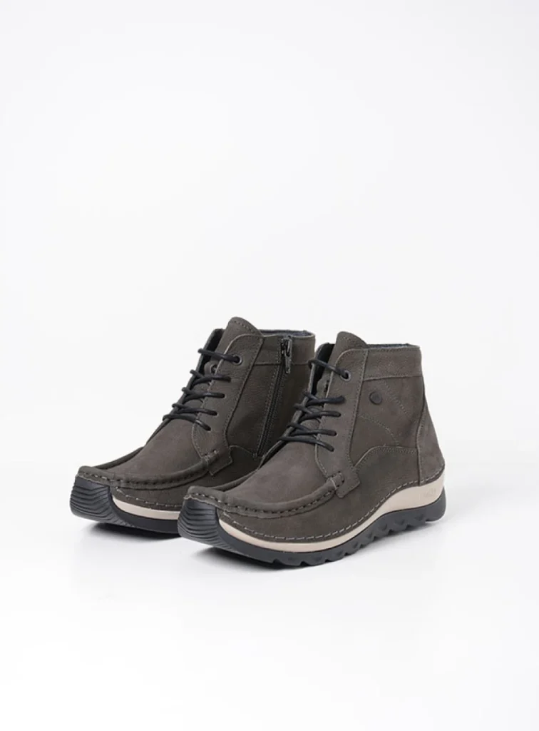 Wolky Hoge veterschoenen 04901 Salado 11301 asfalt nubuck