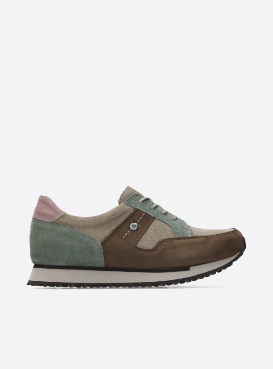 Wolky Veterschoenen 05804 e-Walk 90151 taupe grijsgroen combi leer