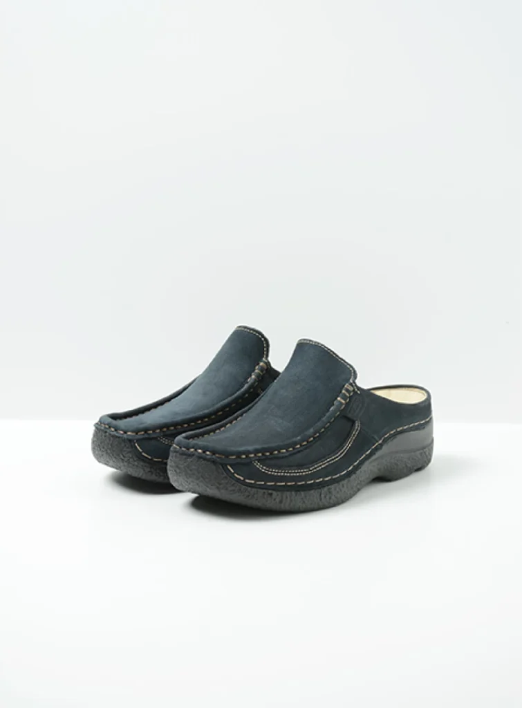 Wolky Klompen 06202 Roll Slide 11800 blauw nubuck