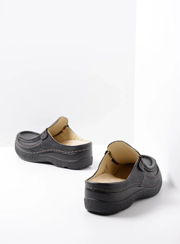 Wolky Slippers 06202 Roll Slide 70000 zwart leer