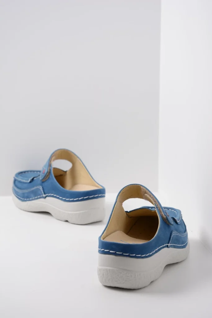 Wolky Slippers 06227 Roll Slipper 11803 dodger blauw nubuck