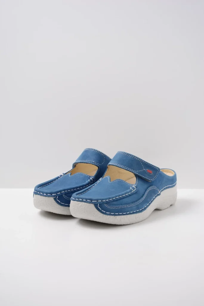 Wolky Slippers 06227 Roll Slipper 11803 dodger blauw nubuck