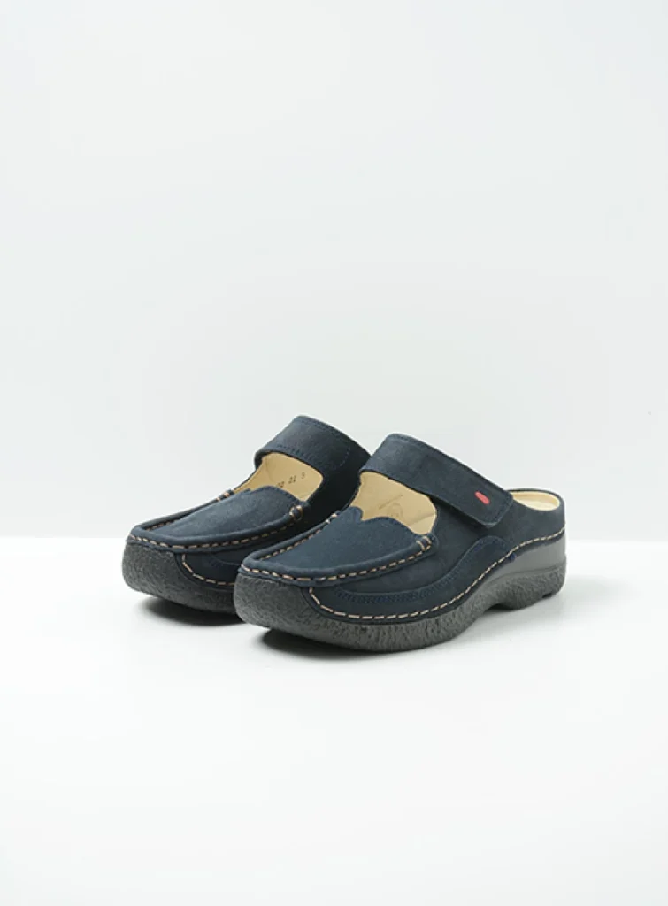 Wolky Klompen 06227 Roll Slipper 13800 blauw nubuck