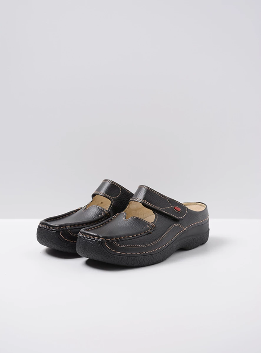 Wolky Slippers 06227 Roll Slipper 70000 zwart leer