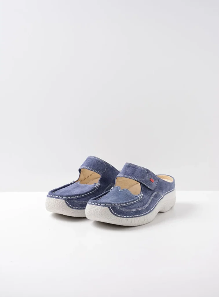 Wolky Klompen 06227 Roll Slipper 93820 denim suede