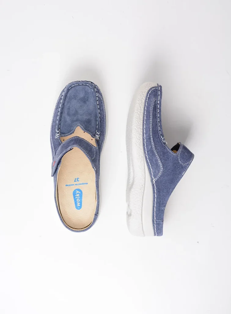 Wolky Klompen 06227 Roll Slipper 93820 denim suede