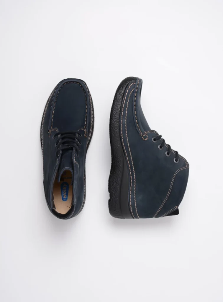 Wolky Hoge veterschoenen 06242 Roll Shoot 16800 blauw nubuck