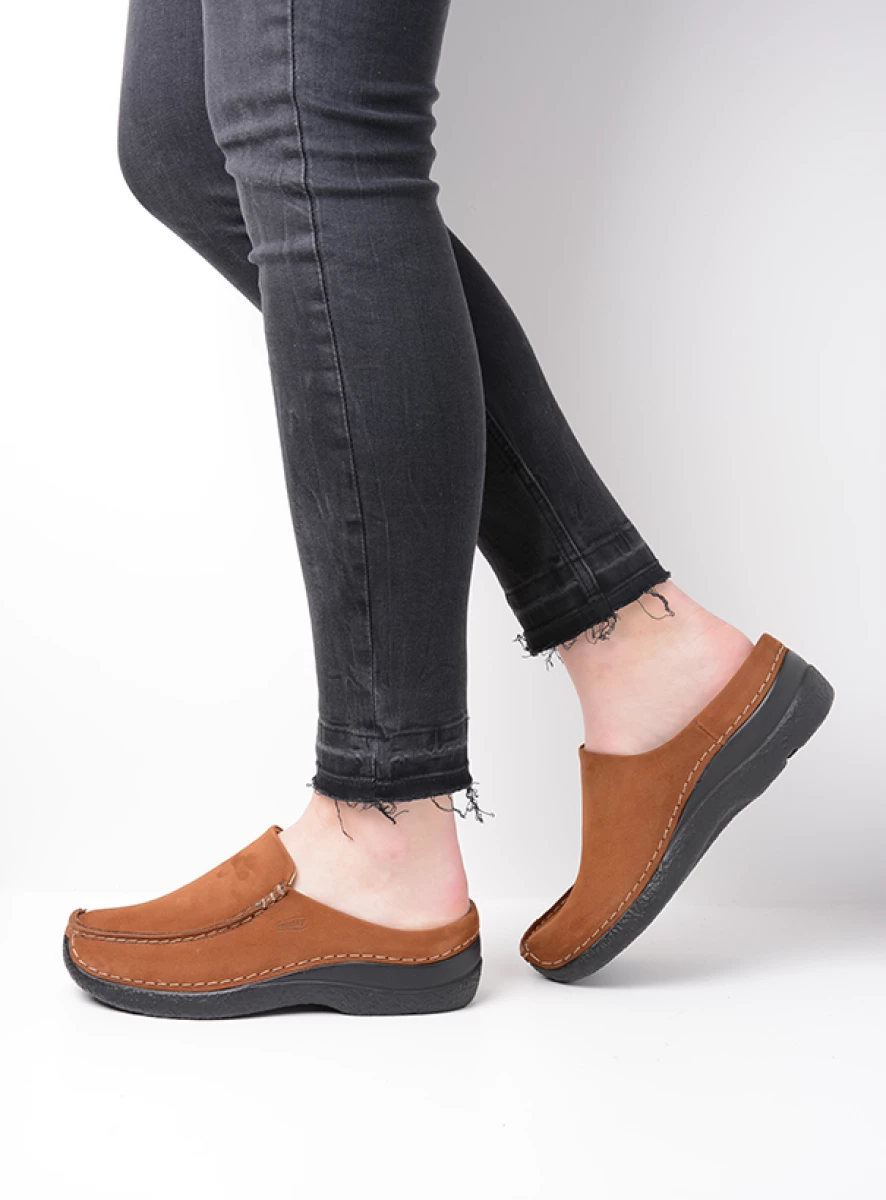 Wolky Klompen 06250 Seamy Slide 16430 cognac nubuck