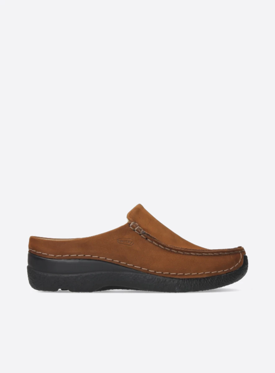 Wolky Slippers 06250 Seamy Slide 16430 cognac nubuck