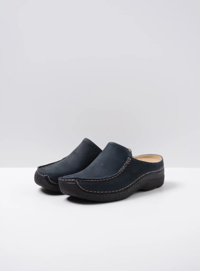 Wolky Slippers 06250 Seamy Slide 16800 blauw nubuck