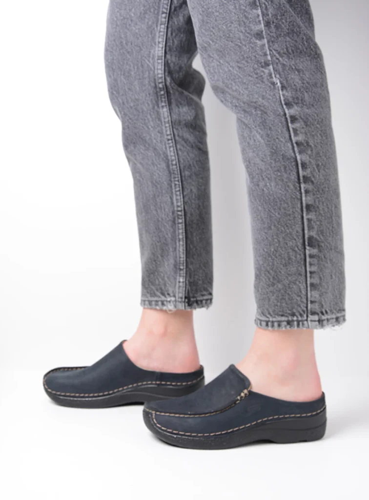 Wolky Slippers 06250 Seamy Slide 16800 blauw nubuck