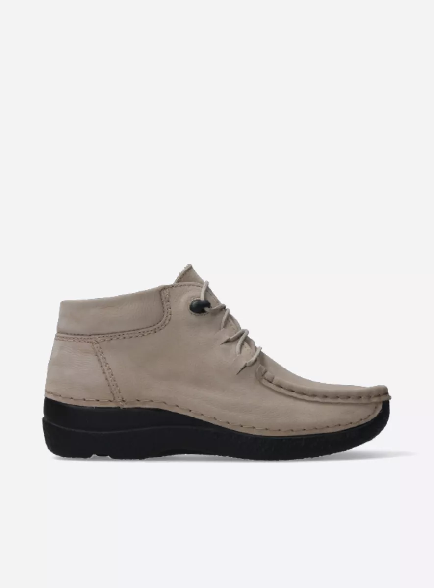 Wolky Hoge veterschoenen 06253 Seamy Moc 11125 safari nubuck