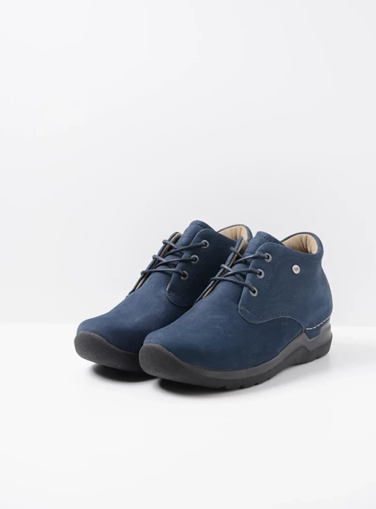 Wolky Hoge veterschoenen 06624 Truth DB 98800 blauw nubuck