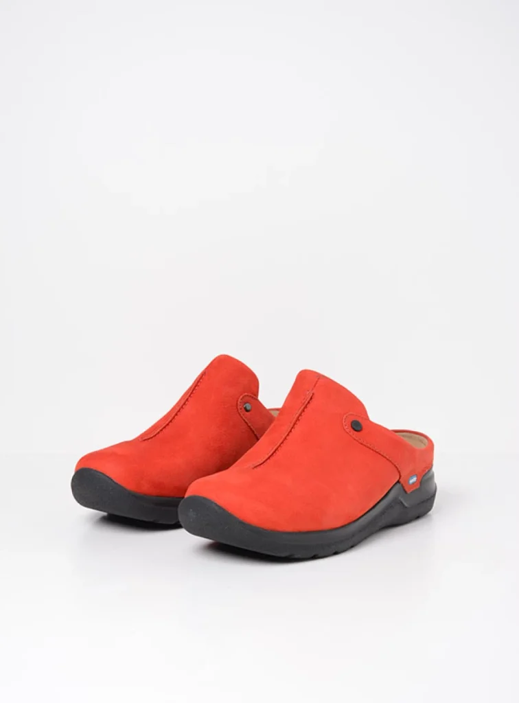 Wolky Slippers 06625 Holland DB 98505 donkerrood nubuck