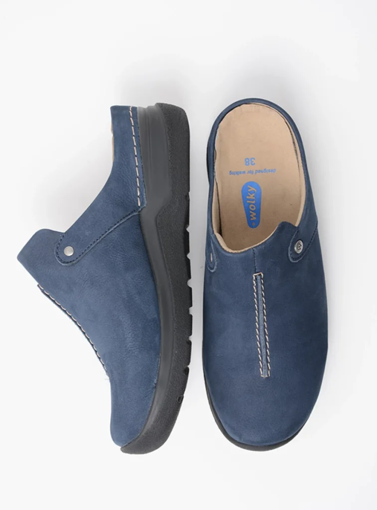 Wolky Slippers 06625 Holland DB 98800 blauw nubuck