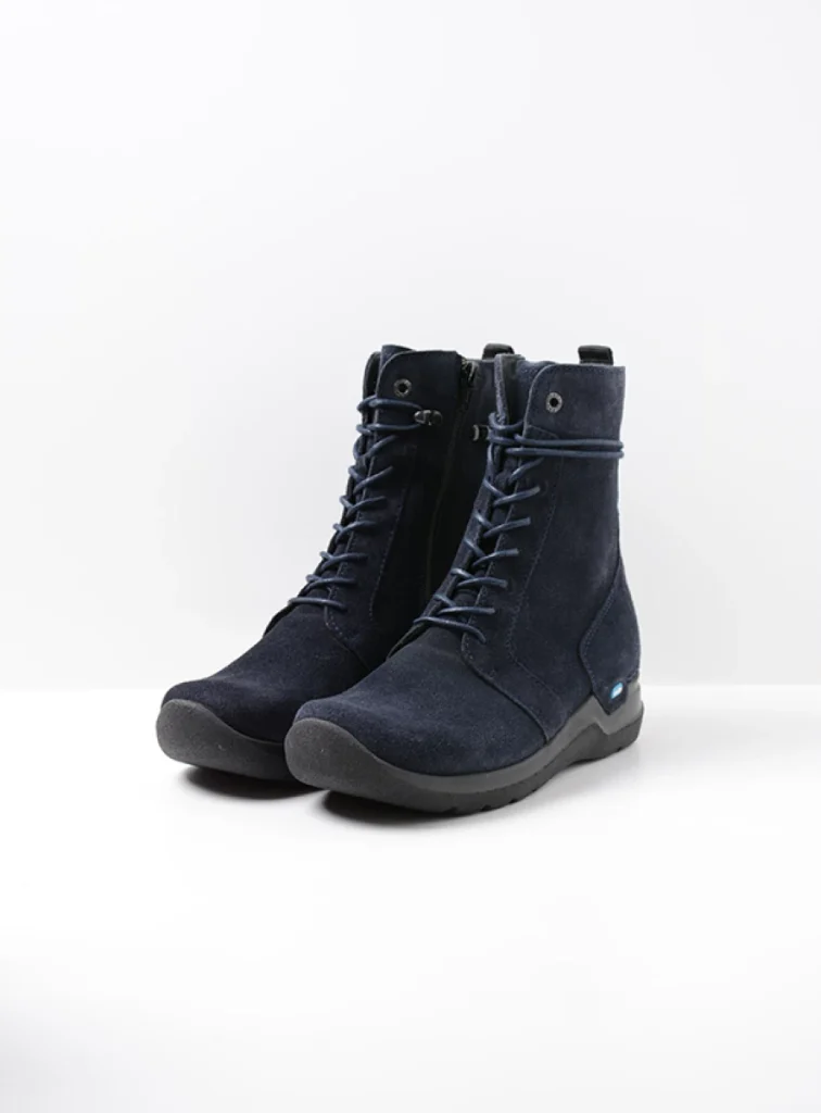 Wolky Hoge veterschoenen 06626 Bluff 40800 blauw suede