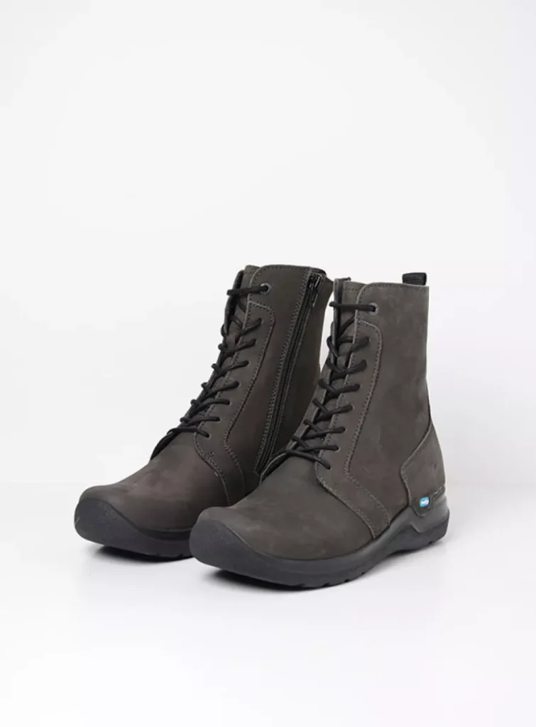 Wolky Hoge veterschoenen 06631 Viper 10301 asfalt nubuck