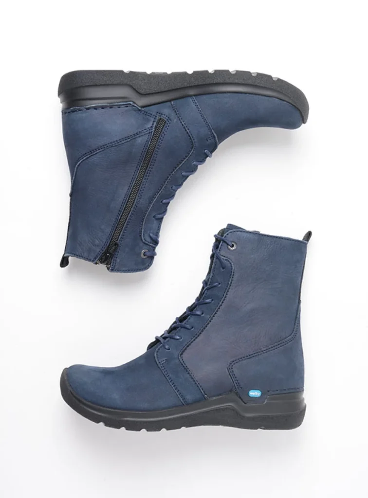 Wolky Hoge veterschoenen 06632 Viper HV 10820 denim blauw nubuck