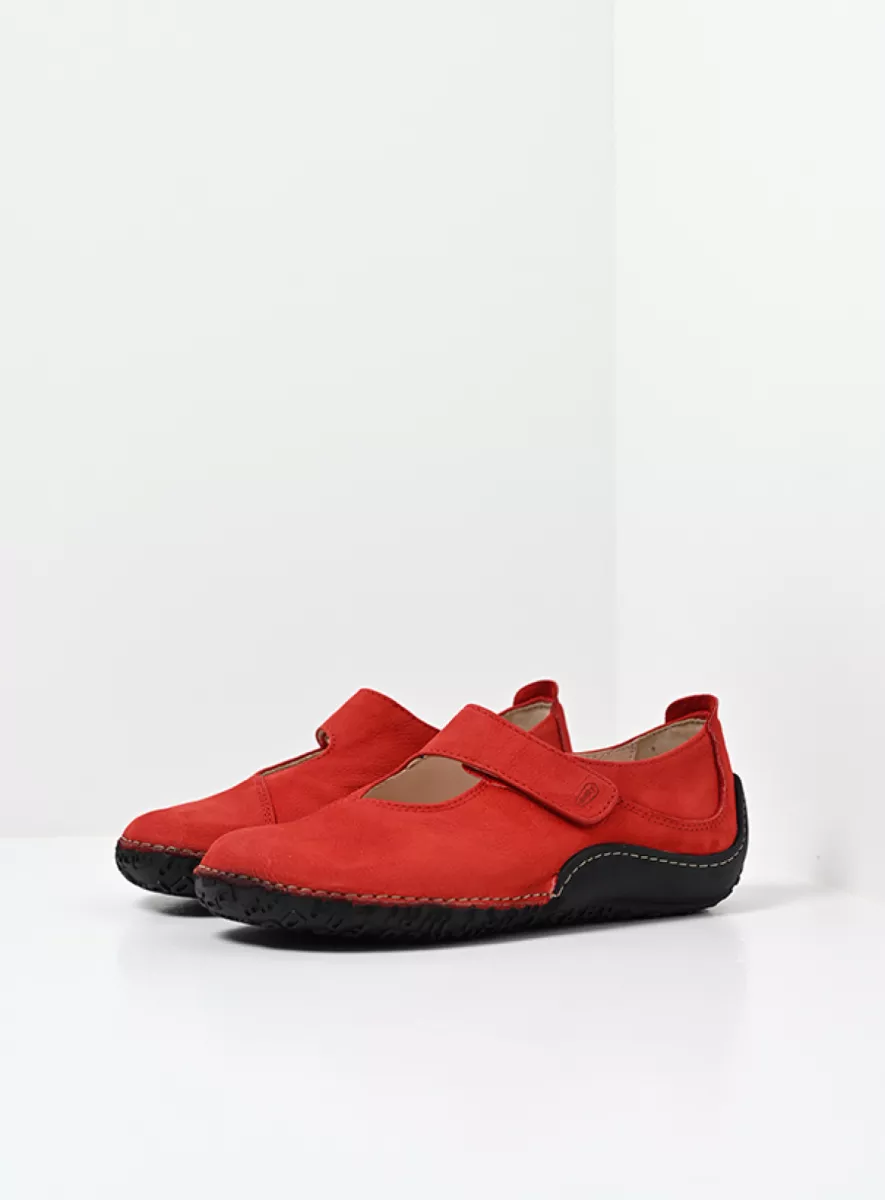 Wolky Bandschoenen 08315 Fresh 11500 rood nubuck